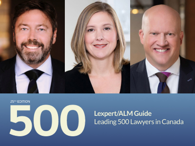 Alistair Crawley, Melissa MacKewn & Robert Brush - Leading 500 Lawyers in Canada
